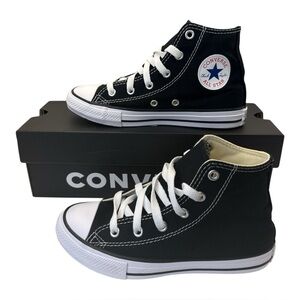 Converse Youth Boy Chuck Taylor All Star High-Tops Black Canvas Sneakers, Size 1